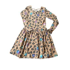 Pixie Lane Leopard Unicorn Dress Girls 9/10 Long Sleeve NWT Boutique